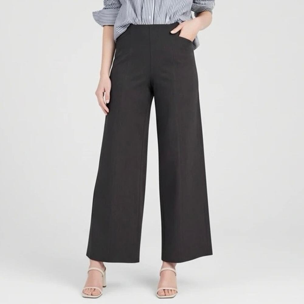 Old Navy Pixie Wide Leg Petite Size S High-Rise Comfort Waistband Dark Gray